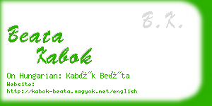 beata kabok business card